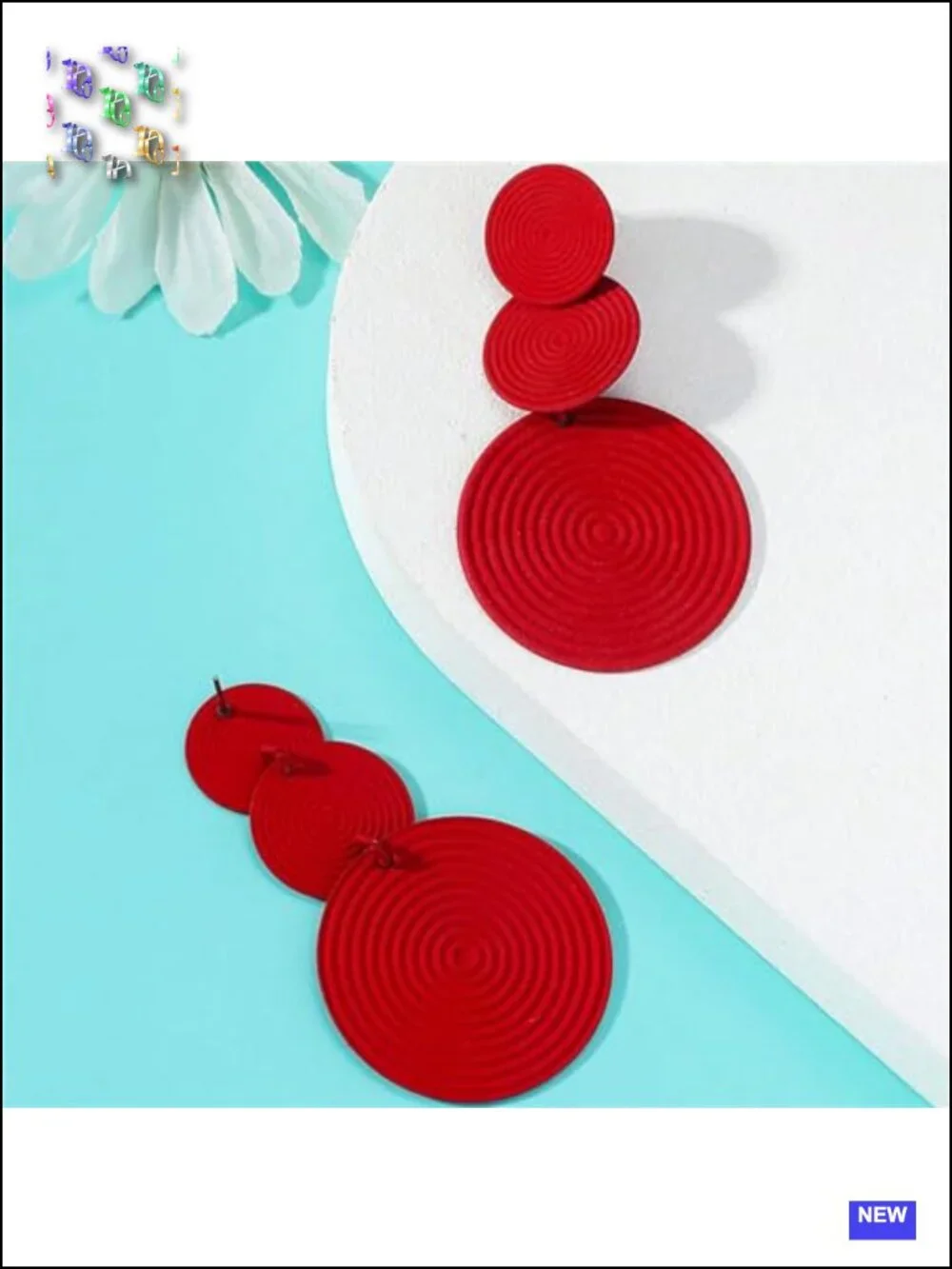Round Disc Drop Dangle Earrings - Geometric Bohemian Statement Earrings